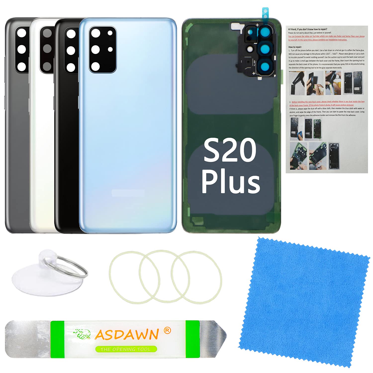 Galaxy s20 ごみ Amazon.com: ASDAWN Galaxy S20+ Back Glass Cover Housing Door